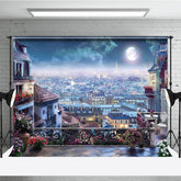Lofaris Romantic Sweet Night Scene In Paris Photo Backdrop